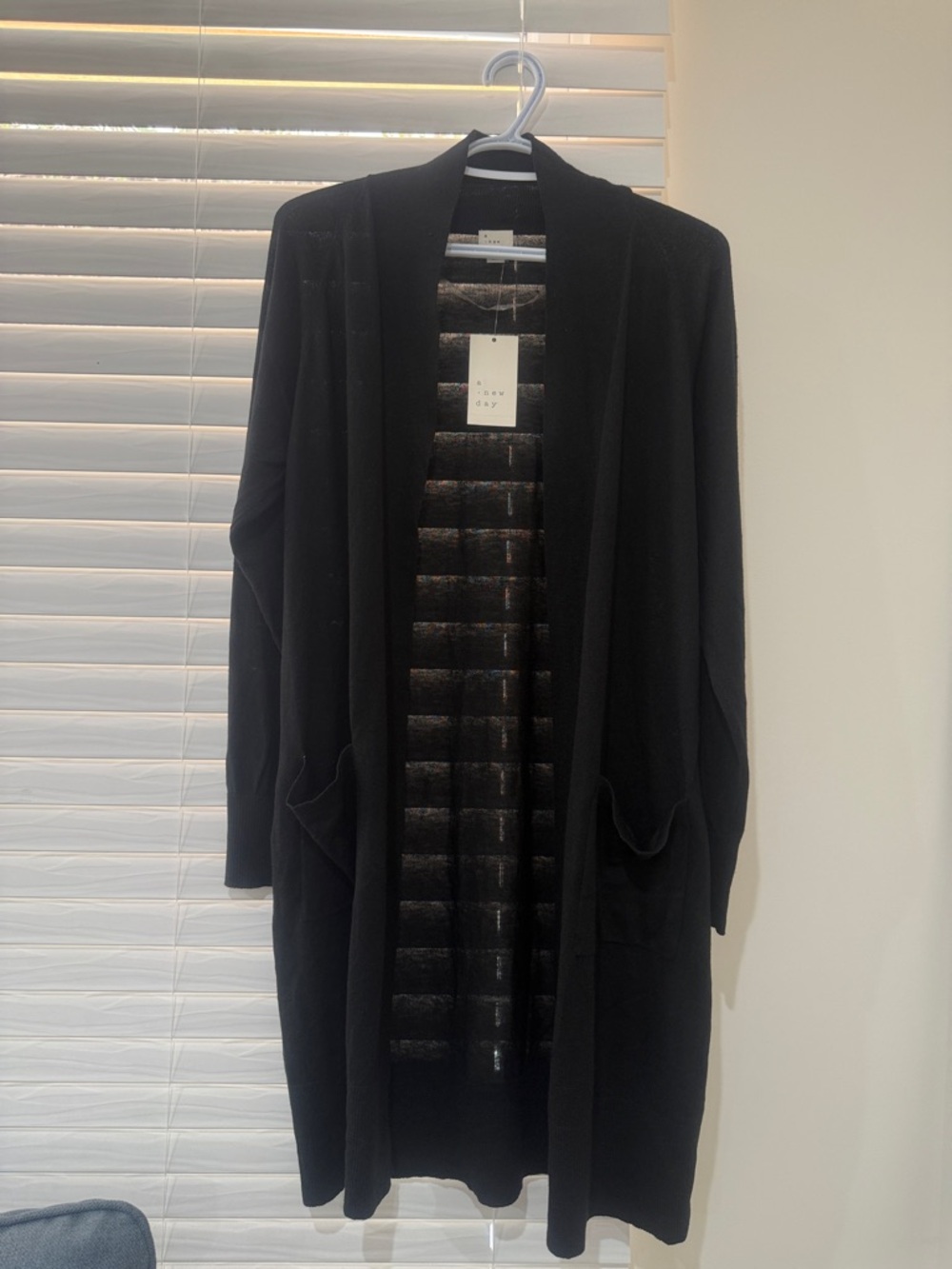 a new day Black Open-Front Long Cardigan Sweater